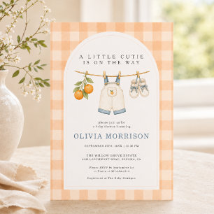 Invitación Chico pequeño Cutie Ropa tendida Baby Shower