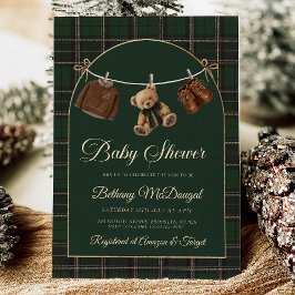 Invitación Chico Polo Teddy Bear Clásico Baby Shower