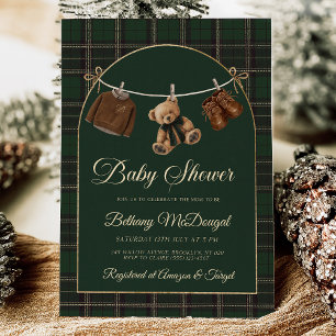 Invitación Chico Polo Teddy Bear Clásico Baby Shower