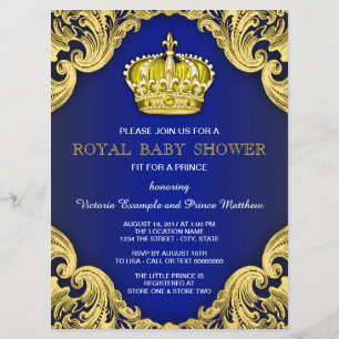 Invitación Chico Príncipe Elegante Fiesta de Bebé Azul y Dora