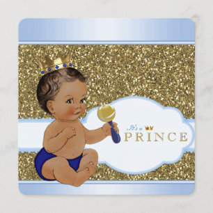 Invitación Chico Príncipe Étnico Baby Shower