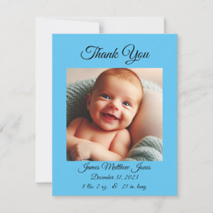 Invitación Chico recién nacido Gracias Tarjeta/Invitación