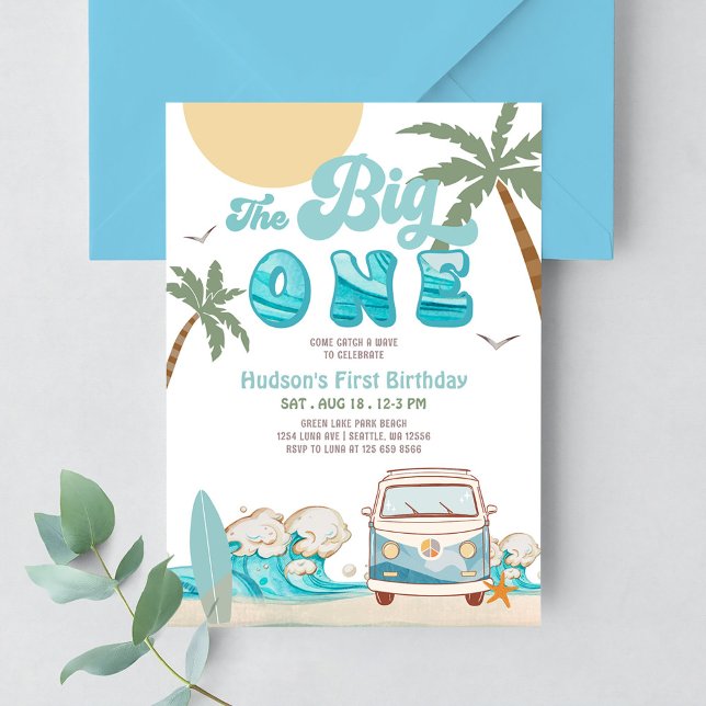 Invitación Chico Retro El Grande Surfing Fiesta de Cumpleaños (Subido por el creador)