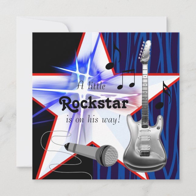 Invitación Chico Rockstar Baby Shower (Anverso)