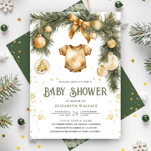 Invitación Chico Rústico Boho Invierno Navidad Baby Shower (Subido por el creador)