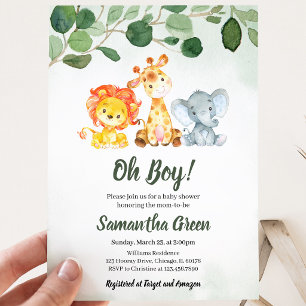 Invitación Chico Safari Selva Baby Shower