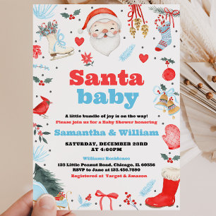 Invitación Chico Santa Bebé Fiesta de Bebé