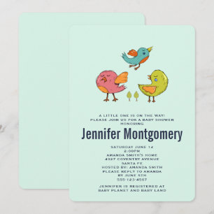 Invitación Chico Shower de Aves Caprichosas y Divertidas