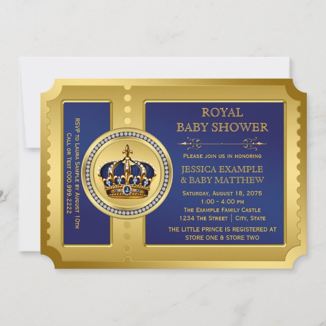 Invitación Chico Shower de Royal Baby (Anverso)