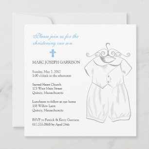 Invitación Chico traje de cristiandad y cruz azul