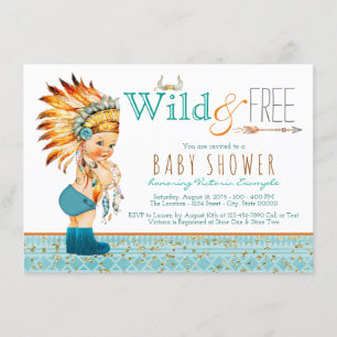 Invitación Chico Tribal Salvaje y Libre Baby Shower