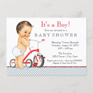 Invitación Chico Triciclo Baby Shower