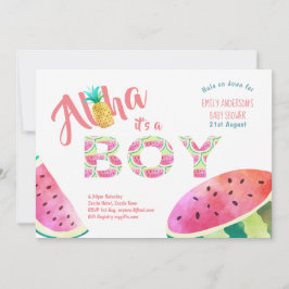 Invitación CHICO tropical Baby Shower invita a la sandía ALOH