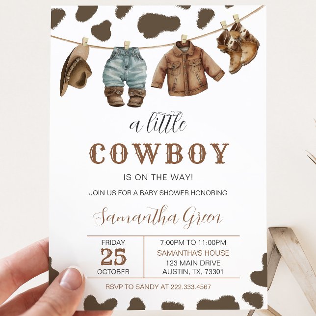 Invitación Chico Vaquero Baby Shower (Subido por el creador)