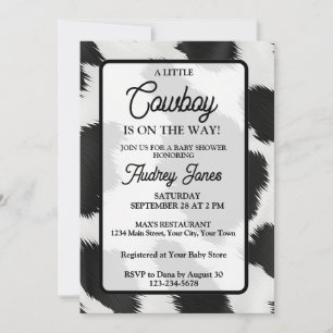 Invitación Chico Vaquero En Camino Baby Shower