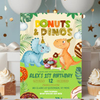 Chico Verde Donuts & Dinos Tema Dinosaurio Fiesta 