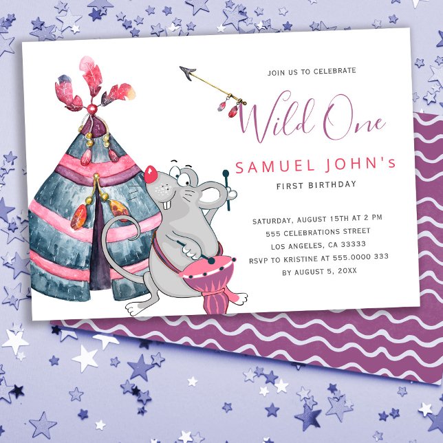 Invitación Chico Wild One cumpleaños divertido fiesta tribal  (Subido por el creador)