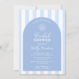 Invitación Chico y sencillo Baby Shower de tema costero azul 