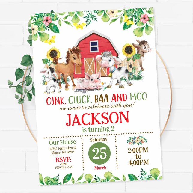 Invitación Chicos Animales de Granja Fiesta en el Corral 2do  (Subido por el creador)