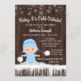 Invitación Chicos Bebé hace frío afuera Invierno Baby Shower