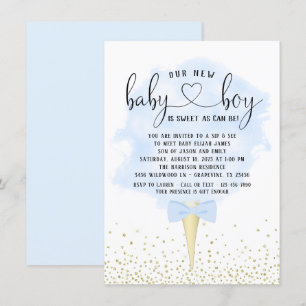 Invitación Chicos Beben y Ven Dulce de Algodón Baby Shower