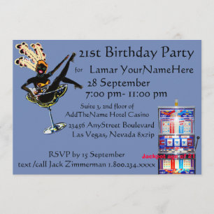 Invitación Chicos de cumpleaños de Las Vegas salen por la noc