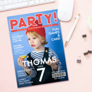 Invitación Chicos de la portada de la revista Cool Red White