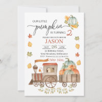 Chicos Dos Pequeños Tren De Calabaza Segundo Cumpl