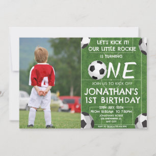 Invitación Chicos Foto Dulces Fútbol Deportes Niños Cumpleaño