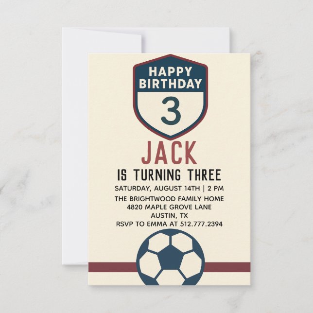 Invitación Chicos Futbol All-Star Partido de Fútbol Moderno 3 (Anverso)