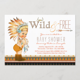 Invitación Chicos salvajes y libres Tribal Boho Baby Shower
