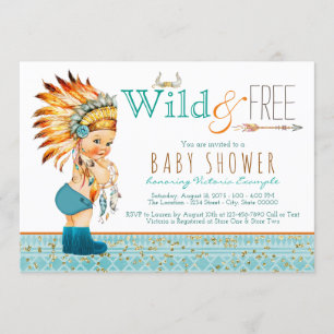 Invitación Chicos Tribal Boho Salvaje y Libre Baby Shower