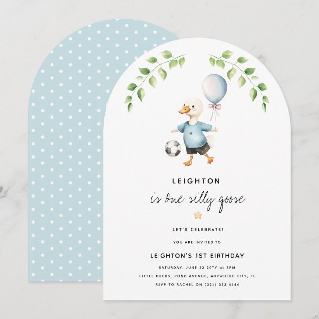 Invitación Chicos, un Fiesta de cumpleaños tonto (Anverso / Reverso)