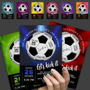 Invitación Chicos y Hombres Deportistas de Cumpleaños Morados