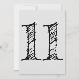 Invitación chiffre 11 numéro onze manuscrit géant