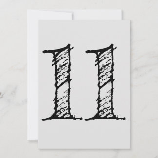 Invitación chiffre 11 numéro onze manuscrit géant