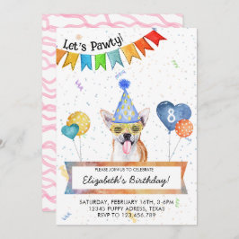 Invitación Chihuahua deja la fiesta de cumpleaños de los perr