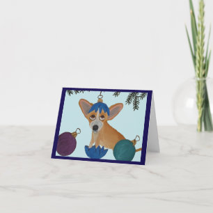 Invitación Chihuahua en adorno de Navidad roto
