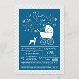 Invitación Chihuahua Perro Baby Shower Blue Boy