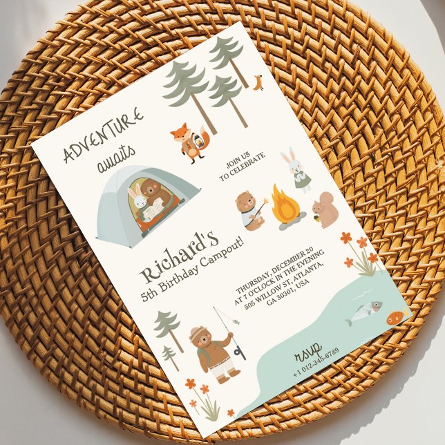 Invitación Children's birthday Invitation in camping vibes  (Subido por el creador)