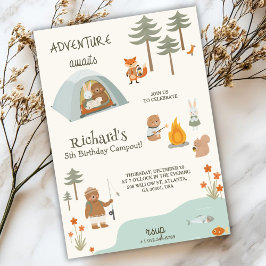 Invitación Children's birthday Invitation in camping vibes