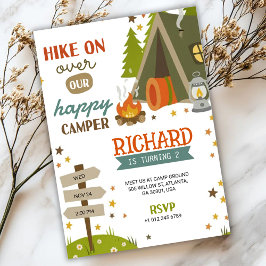 Invitación Children's Birthday Invitation with camping vibes