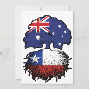 Invitación Chile Bandera de raíces de árboles australianos ch
