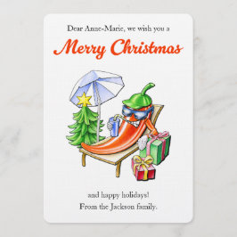Invitación Chili Divertido en Tumbona Personalizado Navidad