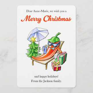 Invitación Chili Divertido en Tumbona Personalizado Navidad