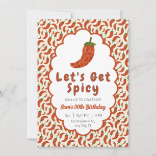 Invitación Chili Pepper Logra Un Cumpleaños Picante