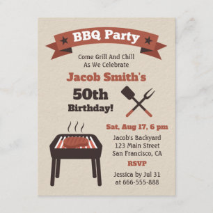 Invitación Chill Out backyard BBQ Birday Party