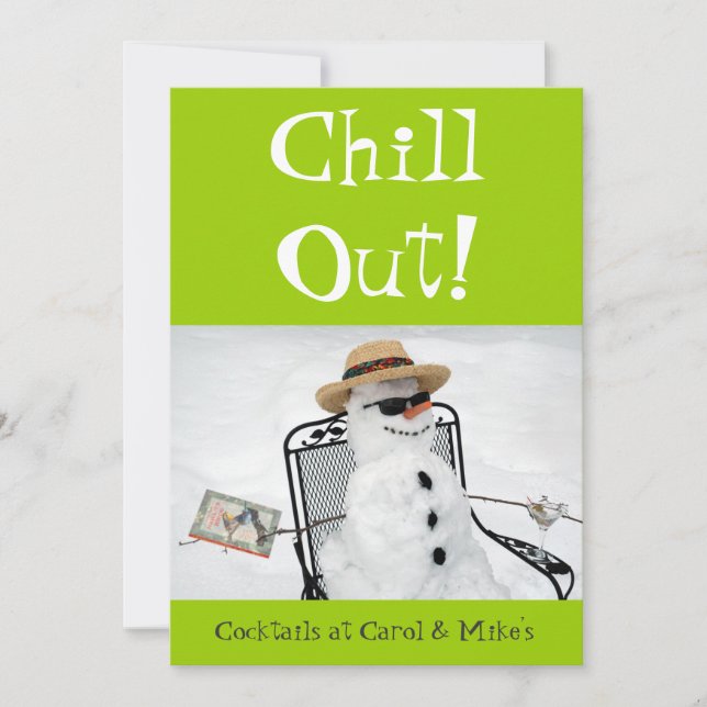 Invitación Chill Out: Fiesta de cócteles de invierno (Anverso)