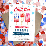 Invitación Chill Out Kids Summer Ice Pop 3 cumpleaños<br><div class="desc">El tema del cumpleaños de los niños en verano. Fácil de personalizar. También disponible como descarga digital! Primavera,  fiestas de verano Popsicle,  Chill Out,  golosinas,  fiesta de cumpleaños del 4 de julio</div>