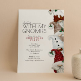 Invitación Chillin Con Mi Fiesta De Navidades De Gnomies